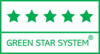 Tuoteen, joka saa Green Star System -luokittelun mukaisesti 5 tähteä, kuiduista vähintään 50 % on kierrätettyä ja se on valmistettu EU-ympäristömerkin käyttöoikeuden omaavalla tehtaalla. Lisätietoja saat klikkaamalla logoa.