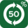 Kierrätyskuitua 50%